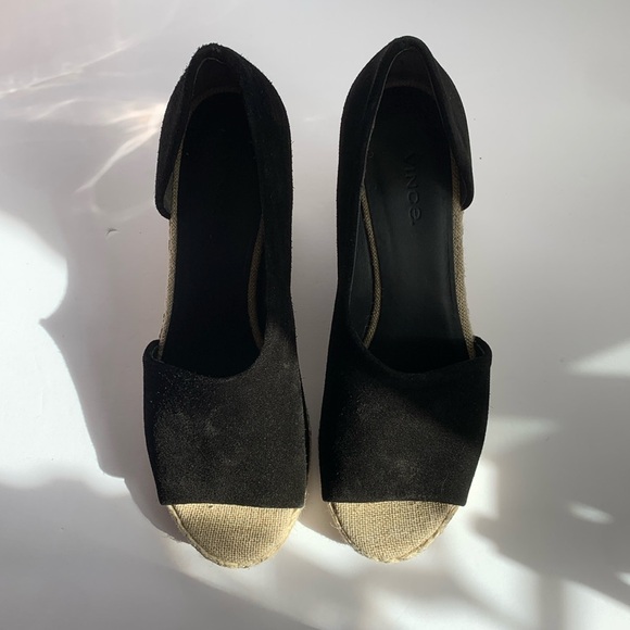 Vince BLK suede d’orsay wedge - Picture 2 of 7